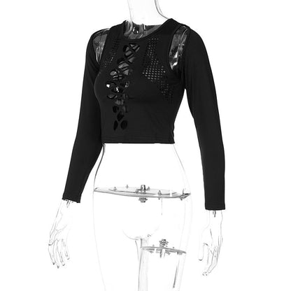 Hollow Out Bandage Sexy Crop Top!