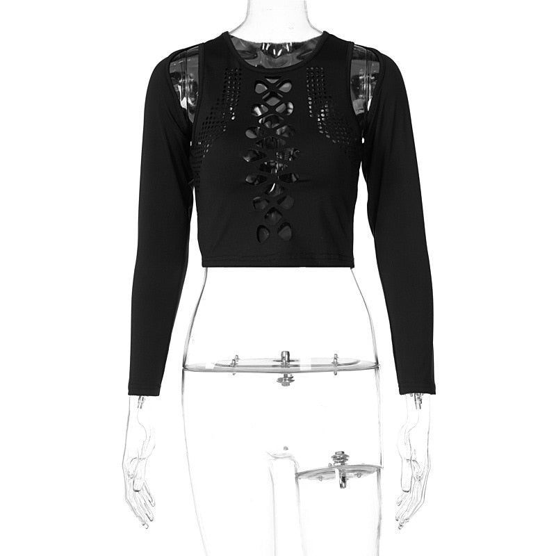 Hollow Out Bandage Sexy Crop Top!