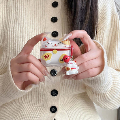 Kawaii Lucky Cat AirPods Case
