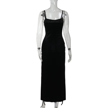 Velvet High Split Cross Dress