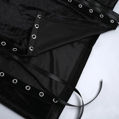 Velvet High Split Cross Dress