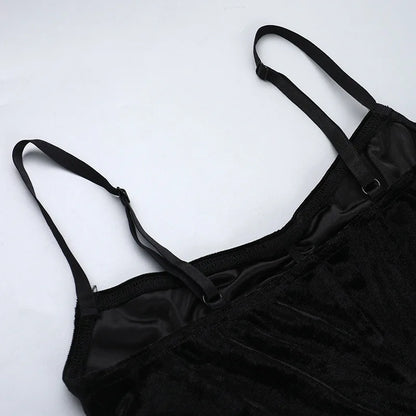 Velvet High Split Cross Dress