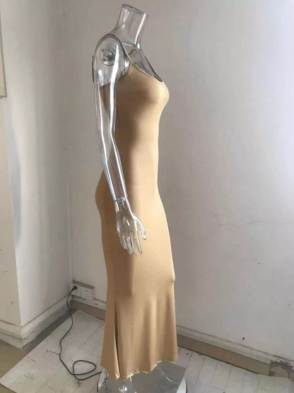 Spaghetti Strap Bodycon Maxi Dress