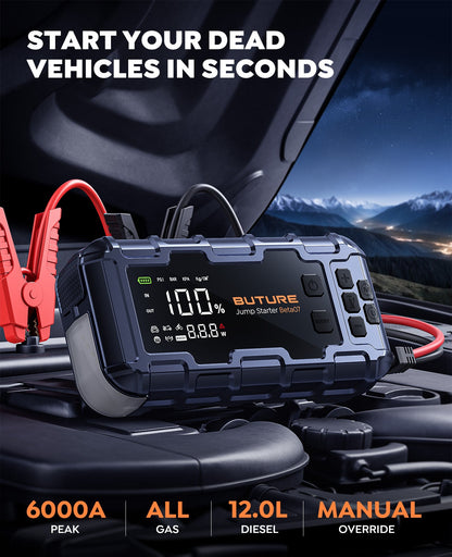 Buture Beta07 Car Jump Starter 6000A With 160PSI Air Compressor